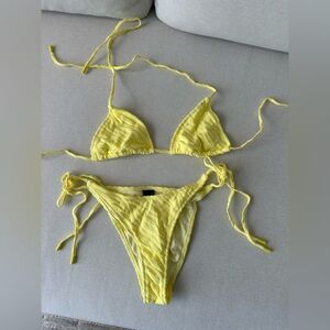 Triangl Swimwear Yellow Vinca Triangle Bikini Set